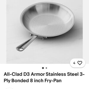 All Clad 8” stainless step fry pan